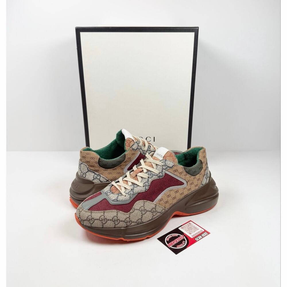 Size 9.5US - Gucci Rhyton Brick Red Sneakers